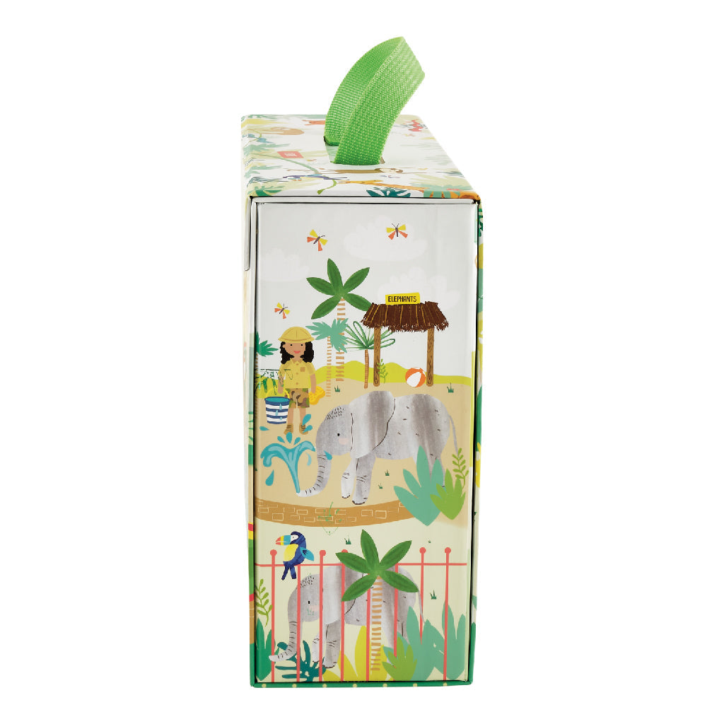 Playbox med träfigurer- Djungel & Zoo