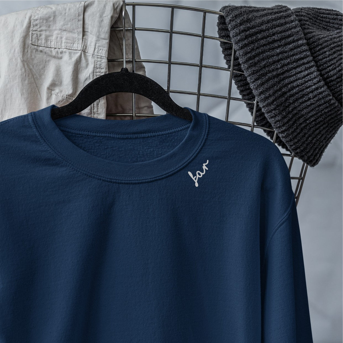 Embroidered Collar Organic Cotton Sweatshirt "Far" (SE)